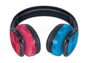 FINGERS Sugar-n-Spice H1 Bluetooth Wireless On-Ear Headset (Multi-Function) -Blue-n-Red