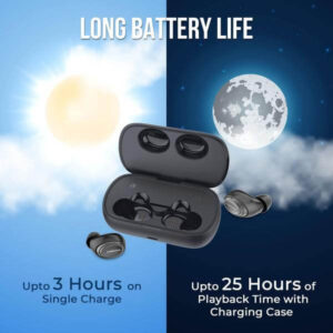 Ambrane True Wireless Earbuds ATW-47, great sound with bass (Black)