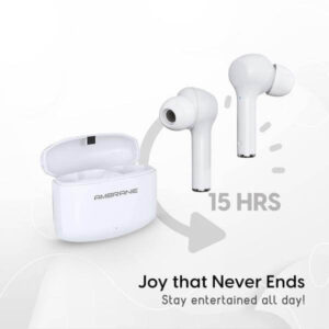 Ambrane NeoBuds 33 True Wireless Earbuds with 15 Hours Total Playtime, High Bass Immersive Sound (White)