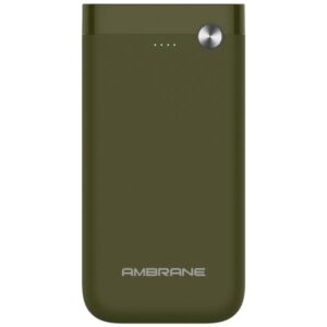 Ambrane Power bank PP-150, 15000mAh Li-Polymer with Type C and USB Ports | Fast Charging (Olive Green)