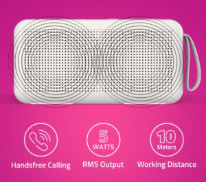 Artis BT05 Portable Wireless Bluetooth Speaker with TF Card Reader/FM Radio & Hands Free Calling Mic.(White)