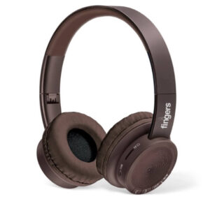 Fingers Rock n Roll H2 Headphone Wireless On-Ear | 10 hours playback time (Multi-Function) (Choco Brown)