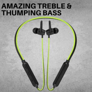 Fire-Boltt Neckband Echo 1100 in Ear Earphone Incredible Sound, Google Siri Assistance (Green)
