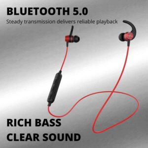Fire-Boltt Neckband Echo 1200 Earphones, Voice Assistance, HD Stereo Sound (Red)