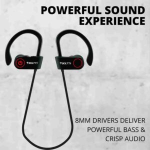 Fire-Boltt Echo 1300 Bluetooth Earphone, Wireless Neckband, in Ear Headset with HD Calling & Rich Bass (Black)