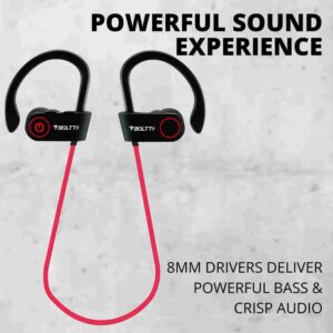 Fire-Boltt Neckband Echo 1300 Earphone, in Ear with HD Calling Rich Bass (Red)