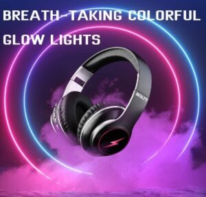 Fire-Boltt Blast 1200 On-Ear Bluetooth Headphones with Glow Lights, 20H Playtime, Shocking Bass