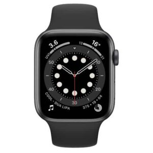 Apple Watch Series 6 (GPS + Cellular, 44mm) Black Case with Black Sport Band Smartwatch