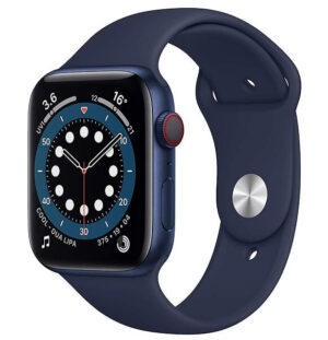 Apple Watch Series 6 (GPS + Cellular, 44mm) Blue Case with Blue Sport Band Smartwatch