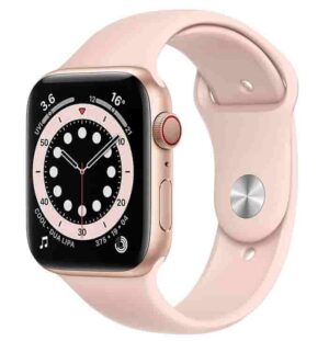 Apple Watch Series 6 (GPS + Cellular, 44mm) Gold case with Pink Sport Band Smartwatch