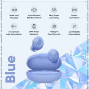 Realme Buds Q2 Neo Earbuds with Environment Noise Cancellation (ENC) Battery life: 20 hrs | Charging time: 2 hrs, Intelligent Touch Controls