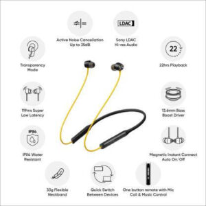 Realme Buds Wireless Pro Neckband with Active Noise Cancellation (ANC) 22 hours of playback time