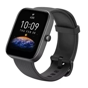 Amazfit Bip 3 Smartwatch with 1.69″ Large Color Display, 2 Weeks Battery Life, 5 ATM Water-Resistance, Cricket Data Monitoring, 60 Sports Modes, Super Slim & Light Body