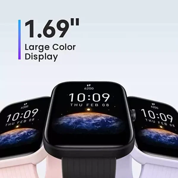 zopic Amazfit Bip 3 Smartwatch with 1.69" Large Color Display, 2 Weeks Battery Life, 5 ATM Water-Resistance, Cricket Data Monitoring, 60 Sports Modes, Super Slim & Light Body zopic