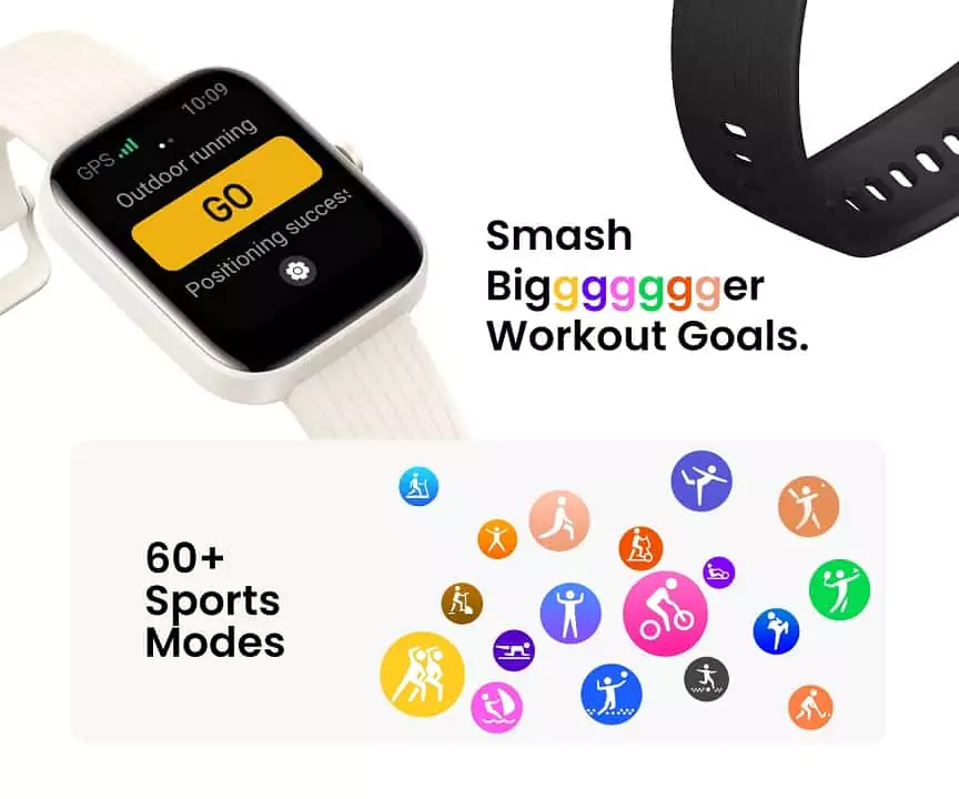 zopic Amazfit Bip 3 Smartwatch with 1.69" Large Color Display, 2 Weeks Battery Life, 5 ATM Water-Resistance, Cricket Data Monitoring, 60 Sports Modes, Super Slim & Light Body zopic