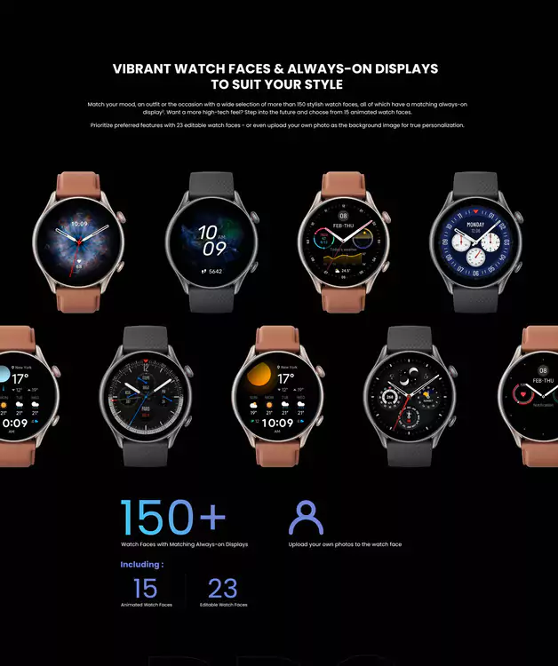 Amazfit GTR 3 Pro Smartwatch with Bluetooth Phone Calls, GPS, WiFi, 12-Day Battery Life, 150 Sports Modes, 1.45”AMOLED Display, Blood Oxygen Heart Rate Tracking | zopic