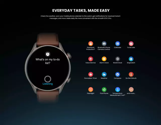 Amazfit GTR 3 Pro Smartwatch with Bluetooth Phone Calls, GPS, WiFi, 12-Day Battery Life, 150 Sports Modes, 1.45”AMOLED Display, Blood Oxygen Heart Rate Tracking | zopic
