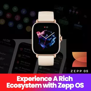 zopic Amazfit GTS 3 Smartwatch with Heart Rate, SpO2, Sleep, Stress, Female Cycle Monitoring, Sports Watch with 150+ Sports Modes, GPS, 5 ATM Waterproof | zopic