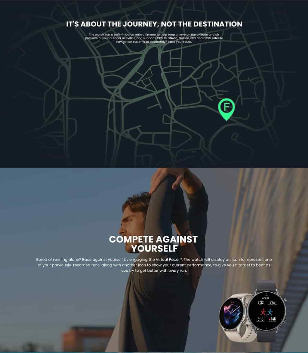 zopic Amazfit GTS 3 Smartwatch with Heart Rate, SpO2, Sleep, Stress, Female Cycle Monitoring, Sports Watch with 150+ Sports Modes, GPS, 5 ATM Waterproof | zopic