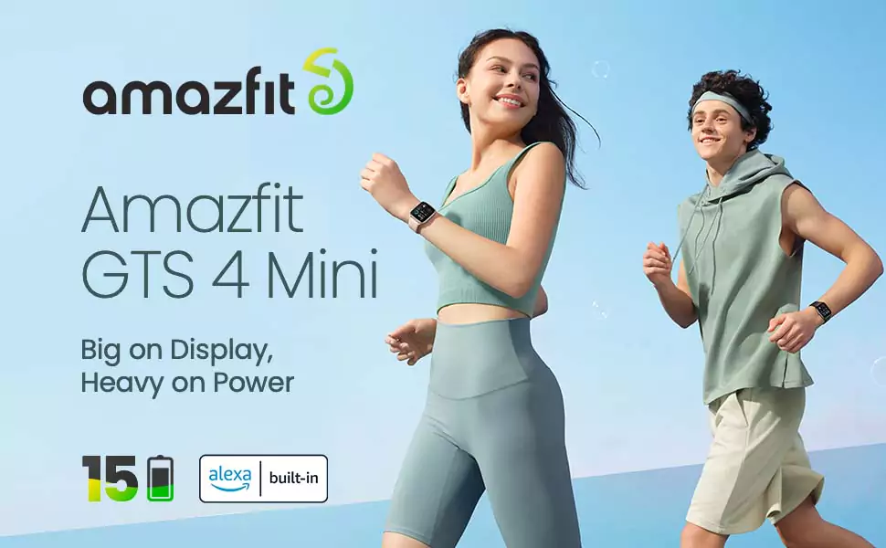 Amazfit GTS 4 Mini Smartwatch Fitness Tracker with 24H Heart Rate Blood Oxygen Monitor, 5 Satellite Positioning, 120+ Sports Modes, 15-day Battery Life, 5 ATM Waterproof | zopic