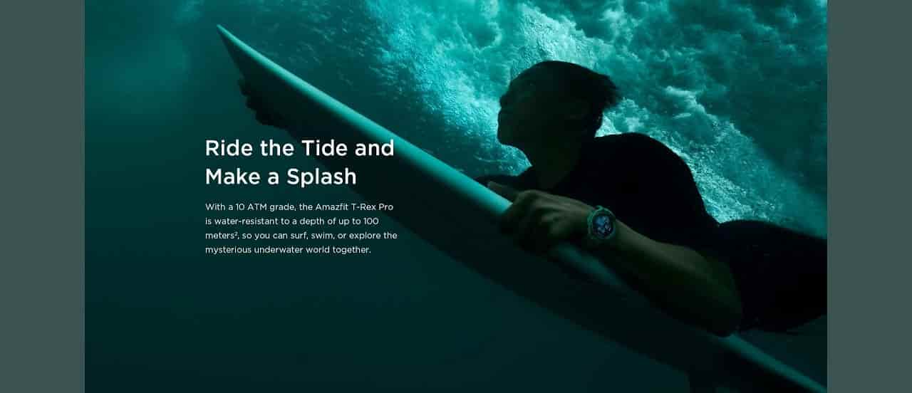zopic Amazfit T-Rex Pro Smartwatch Fitness Watch with SpO2, Heart Rate, Sleep Monitor, Sports Watch with Over 100 Sports Modes, 10 ATM Waterproof, 18 Day Battery Life, GPS | zopic