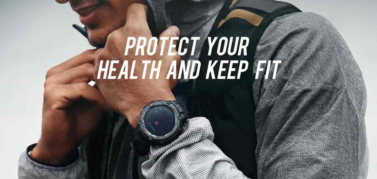 zopic Amazfit T-Rex Pro Smartwatch Fitness Watch with SpO2, Heart Rate, Sleep Monitor, Sports Watch with Over 100 Sports Modes, 10 ATM Waterproof, 18 Day Battery Life, GPS | zopic