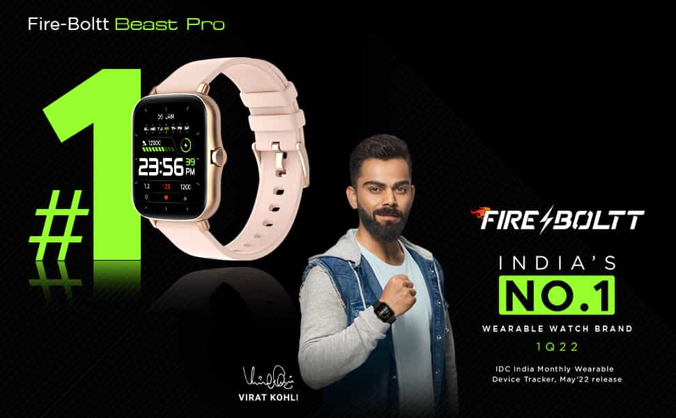 zopic Fire-Boltt smartwatch Beast Pro Bluetooth Calling 1.69” (4.29cm) with Voice Assistance, Local Music, Voice Recorder, Spo2 Full HD Touch Smartwatch with TWS Pairing