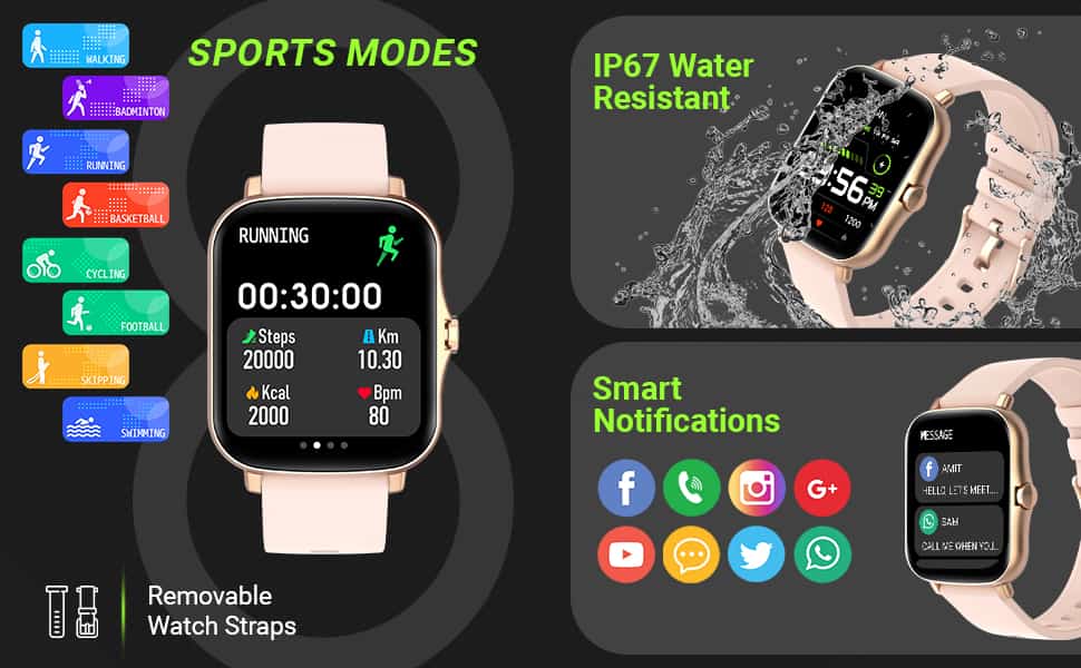 zopic Fire-Boltt smartwatch Beast Pro Bluetooth Calling 1.69” (4.29cm) with Voice Assistance, Local Music, Voice Recorder, Spo2 Full HD Touch Smartwatch with TWS Pairing