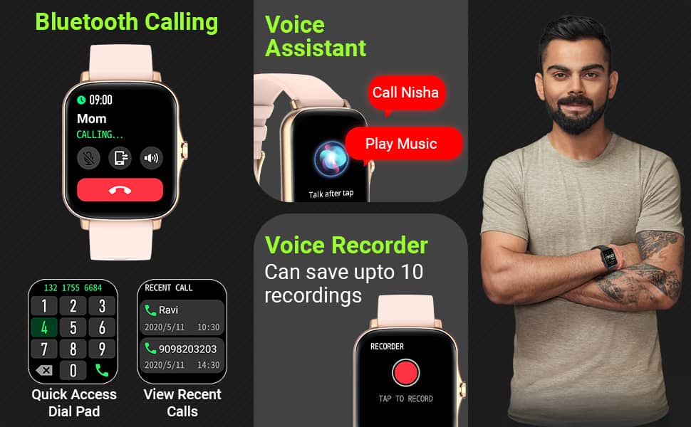 zopic Fire-Boltt smartwatch Beast Pro Bluetooth Calling 1.69” (4.29cm) with Voice Assistance, Local Music, Voice Recorder, Spo2 Full HD Touch Smartwatch with TWS Pairing