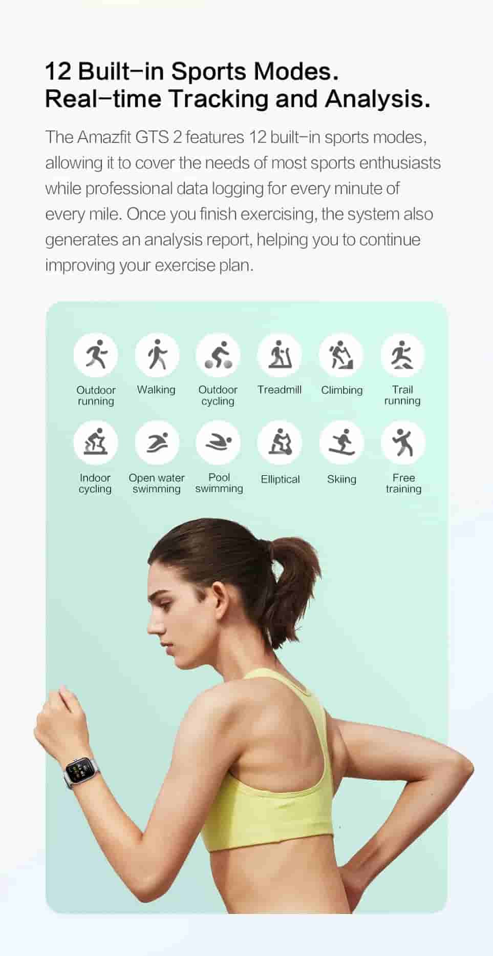 zopic Amazfit GTS 2 Smartwatch, 1.65" AMOLED Display, Built-in Alexa, Built-in GPS, SpO2 & Stress Monitor, Bluetooth Phone Calls, 3GB Music Storage, 90 Sports Modes | zopic