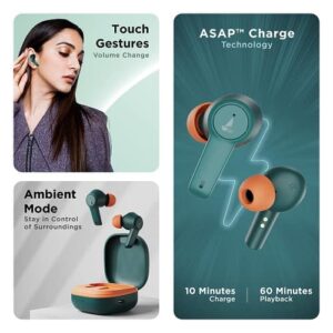 boAt Airdopes 413 ANC True Wireless Earbuds with Hybrid ANC, 2*Mics ENx™ Tech, boAt Signature Sound, Touch Gesture, 20 Hours Playback