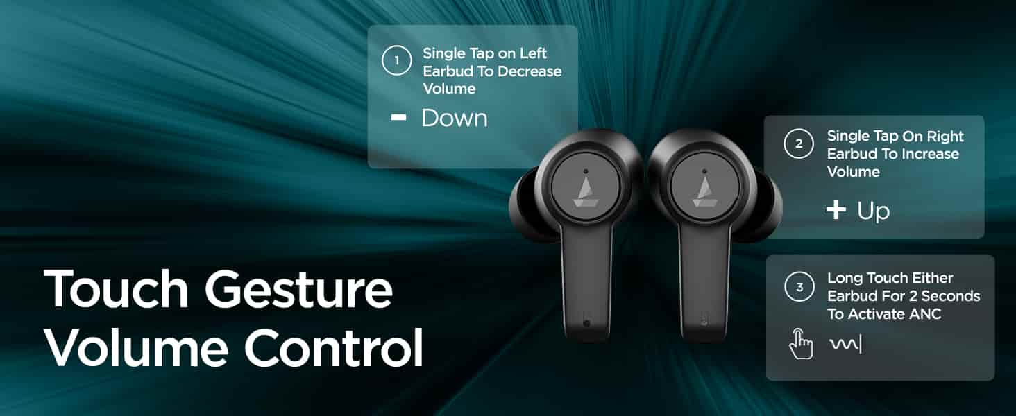 zopic boAt Newly Launched Airdopes 413ANC True Wireless Earbuds with Hybrid ANC, 2*Mics ENx™ Tech, boAt Signature Sound, Touch Gesture, 20 Hours Playback, ASAP™ Charge & Ambient Mode zopic earphones