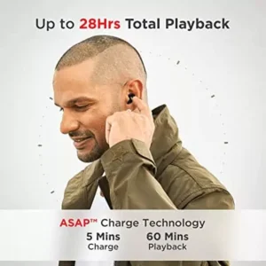Boat Airdopes 500 ANC Bluetooth Truly Wireless in Ear Earbuds with 35Db Hybrid ANC, Detection, with Mic with Enx Tech, Upto 28 Hrs Playback, ASAP Charge, Ambient Mode Earphones