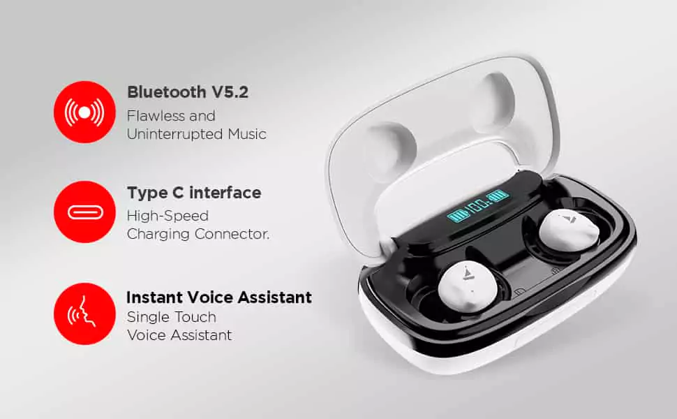 zopic Boat Airdopes 621 Bluetooth Earphones Truly Wireless in Ear Earbuds with Mic and Upto 150 Hours Playback, ASAP Charge, Case Indicator, Boat Signature Sound, Iwp Tech, Ipx7 & Smooth Touch Controls | zopic