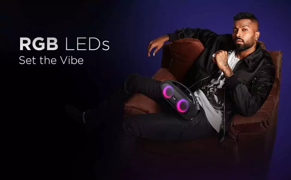 zopic Boat Party pal 50 Speaker Dynamic RGB LEDs to Set The Vibe, Charging Time 4.5 Hours, IPX5 Water Resistant, 20W Bluetooth, Standby Time 6 Month, Battery 3000 mAh | zopic