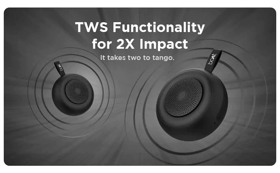 zopic boAt Stone 135 Portable Wireless Speaker with 5W RMS Immersive Sound, IPX4 Water Resistance, True Wireless Feature, Up to 11H Total Playtime, Multi-Connectivity Modes | zopic