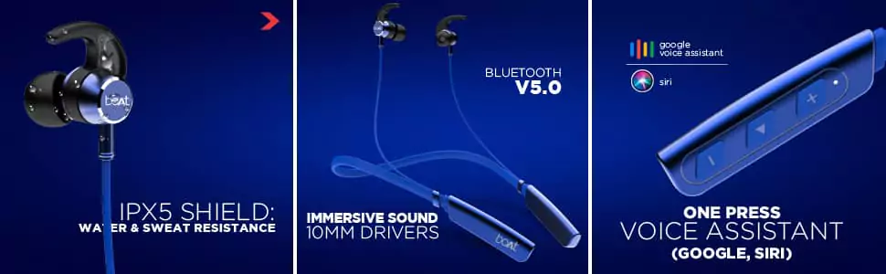 zopic boAt Rockerz 235 V2 Neckband Bluetooth Wireless In Ear Earphones With Mic With Asap Charge Technology Immersive Audio Upto 8H Playback V5.0 Call Vibration | zopic