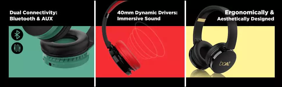 zopic boAt Rockerz 370 On Ear Bluetooth Headphones with Upto 12 Hours Playtime, Cozy Padded Earcups and Bluetooth v5.0, Instant Voice Assistant