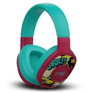 boAt Rockerz 550 Over Ear Bluetooth Wireless Headphones with Upto 20 Hours Playback, 50MM Drivers, Soft Padded Ear Cushions and Physical Noise Isolation
