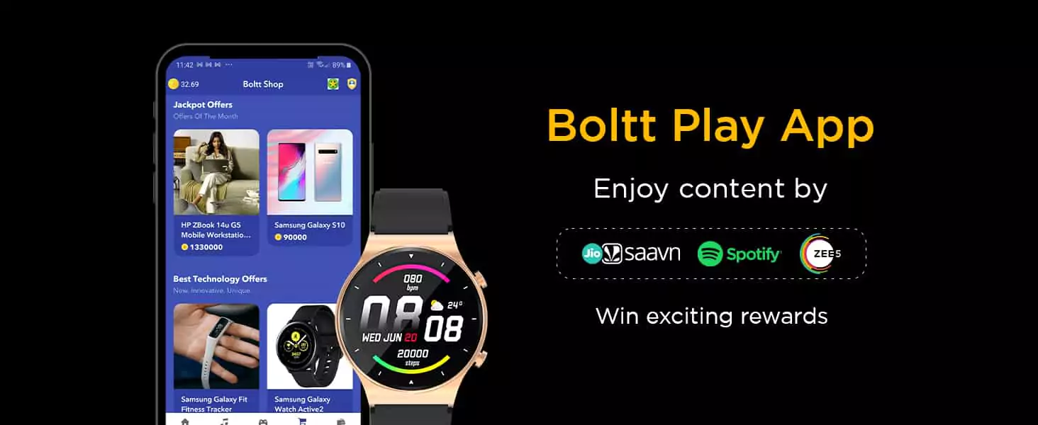 zopic Fire-Boltt 360 Pro smartwatch Bluetooth Calling, Local Music and TWS Pairing, 360*360 Display with Rolling UI & Dual Button Technology, Spo2, HeartRate & Temperature