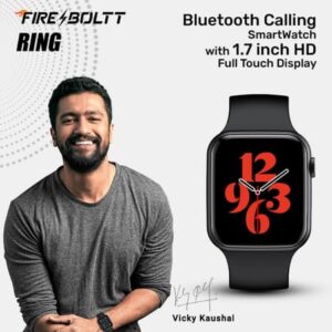 Fire-Boltt Ring Bluetooth Calling Smartwatch with SpO2 & 1.7” Metal Body with Blood Oxygen Monitoring, Continuous Heart Rate, Full Touch & Multiple Watch Faces