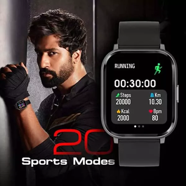 zopic Fire-Boltt Ninja 2 Max 1.5" Full Touch Display, SpO2, Heart Rate, 20 Sports Mode & Sleep Monitor, Gesture,Camera & Music Control, IP68 Dust & Sweat Resistance