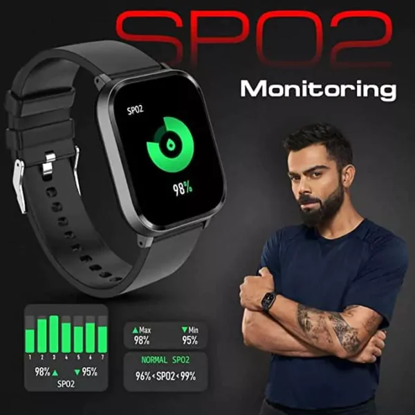zopic Fire-Boltt Ninja 2 Max 1.5" Full Touch Display, SpO2, Heart Rate, 20 Sports Mode & Sleep Monitor, Gesture,Camera & Music Control, IP68 Dust & Sweat Resistance