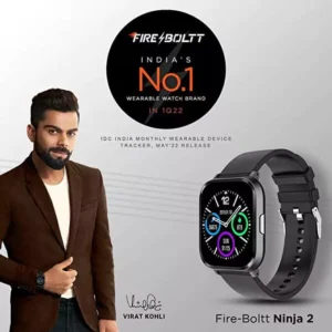 Fire-Boltt Ninja 2 SpO2 Full Touch Smartwatch with 30 Workout Modes, Heart Rate Tracking, and 100+ Cloud Watch Faces, 7 Days of extensive Battery, Free Size