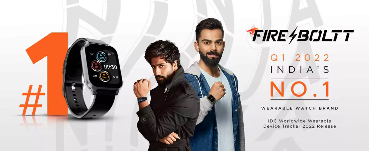 Fire-Boltt Ninja 3 Smartwatch Full Touch 1.69” & 60 Sports Modes with IP68, Sp02 Tracking, Over 100 Cloud based watch faces, Free Size | zopic