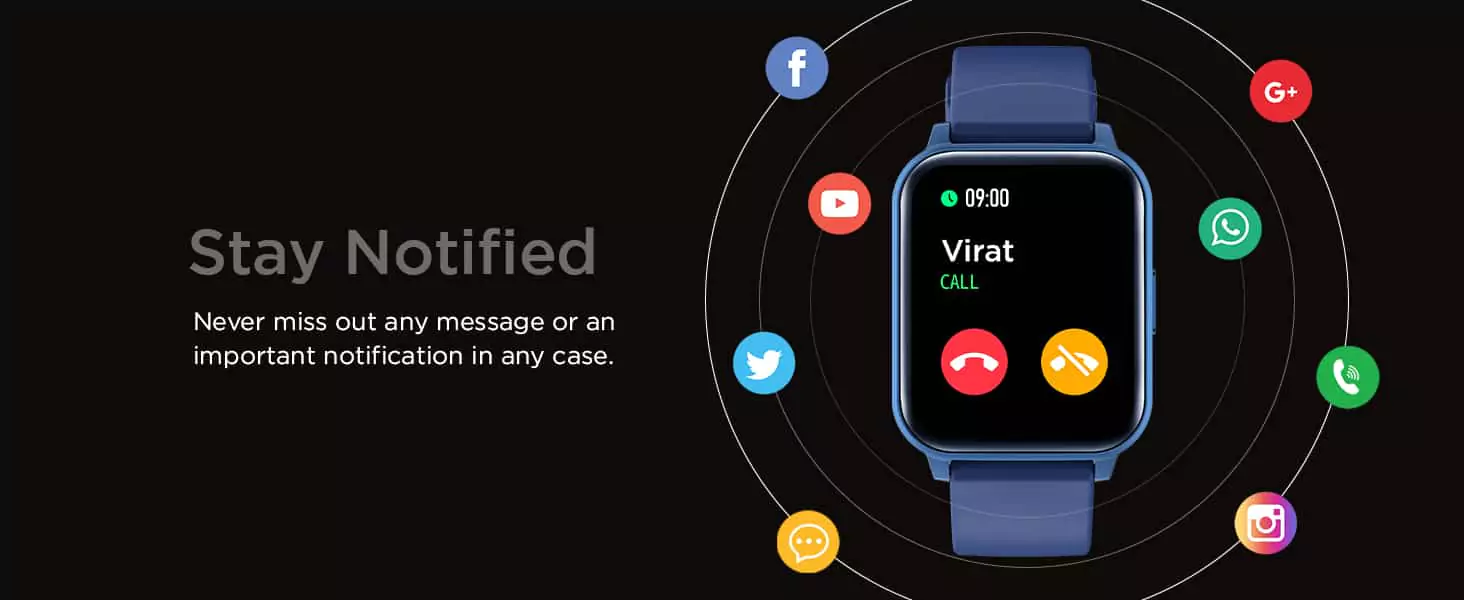 Fire-Boltt Ninja 3 Smartwatch Full Touch 1.69” & 60 Sports Modes with IP68, Sp02 Tracking, Over 100 Cloud based watch faces, Free Size | zopic