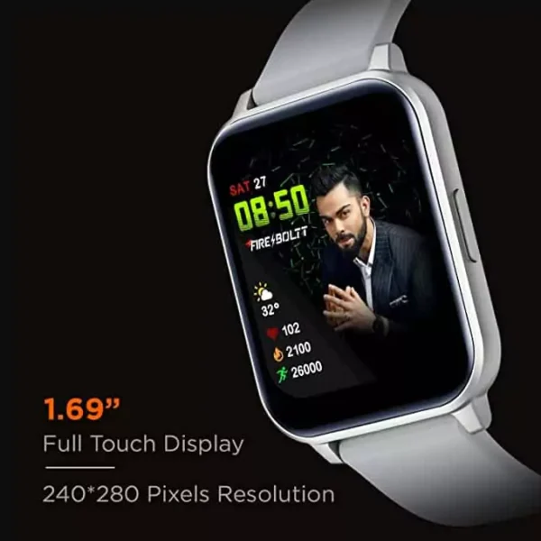 Fire-Boltt Ninja 3 Smartwatch Full Touch 1.69” & 60 Sports Modes with IP68, Sp02 Tracking, Over 100 Cloud based watch faces, Free Size | zopic