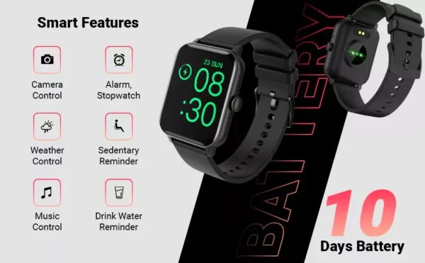 zopic Fire-Boltt Ninja Calling 1.69"(42.9cm) Full Touch Bluetooth Calling Smartwatch with 30 Sports Mode, SpO2, Heart Rate Monitoring & AI Voice Assistant, Free Size