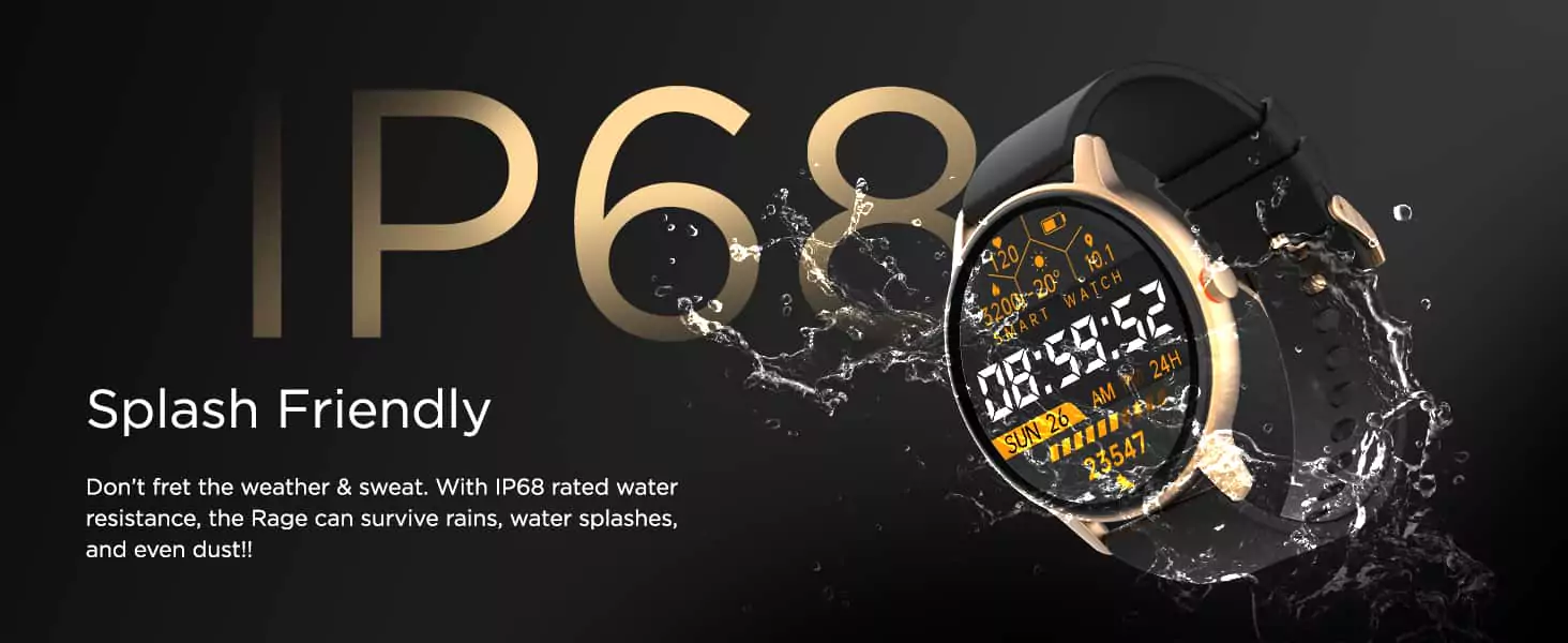 zopic Fire-Boltt Rage Smartwatch Full Touch 1.28” Display & 60 Sports Modes with IP68 Rating, Sp02 Tracking, Over 100 Cloud Based Watch Faces, Free Size
