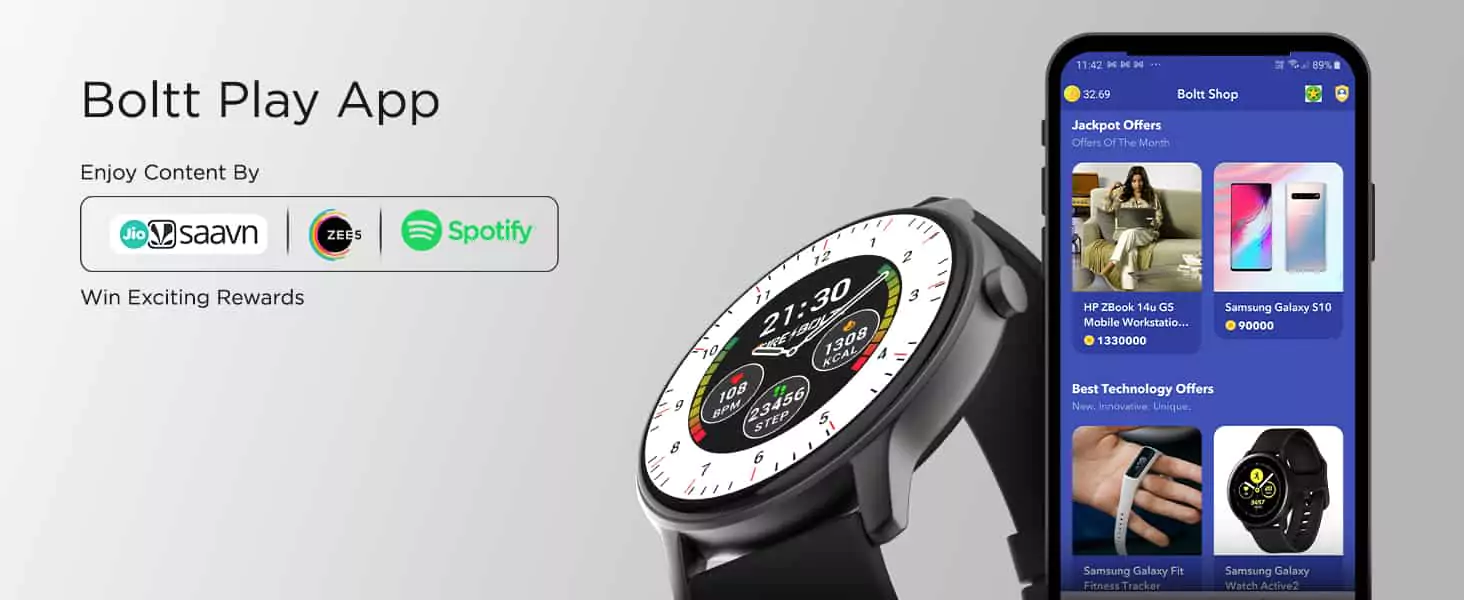 zopic Fire-Boltt Rage Smartwatch Full Touch 1.28” Display & 60 Sports Modes with IP68 Rating, Sp02 Tracking, Over 100 Cloud Based Watch Faces, Free Size